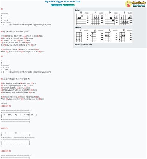 Chord: My God's Bigger Than Your God - tab, song lyric, sheet, guitar ...