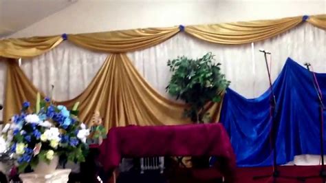 Church Decor - Full wall draping - YouTube