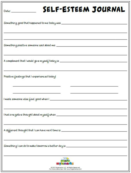 10 Self-Esteem Worksheets - Worksheets Library