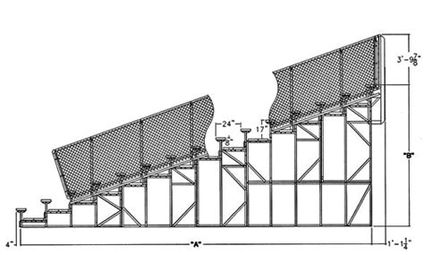 Bleachers Dimensions for elevated and non elevated seating solutions