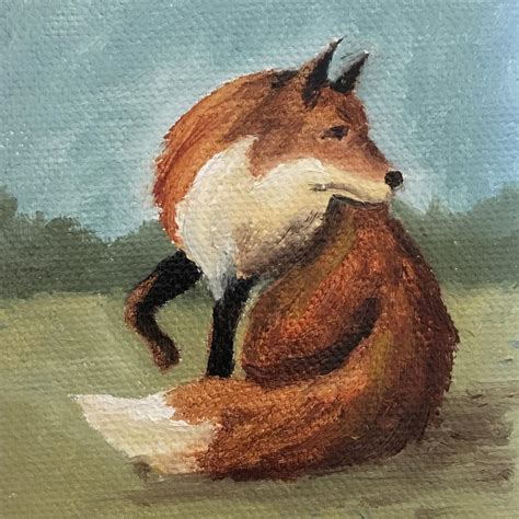 Sitting Fox Drawing at PaintingValley.com | Explore collection of ...