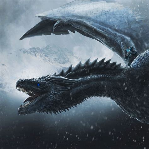 Night King Wallpaper 4K, Dragon, Game of Thrones