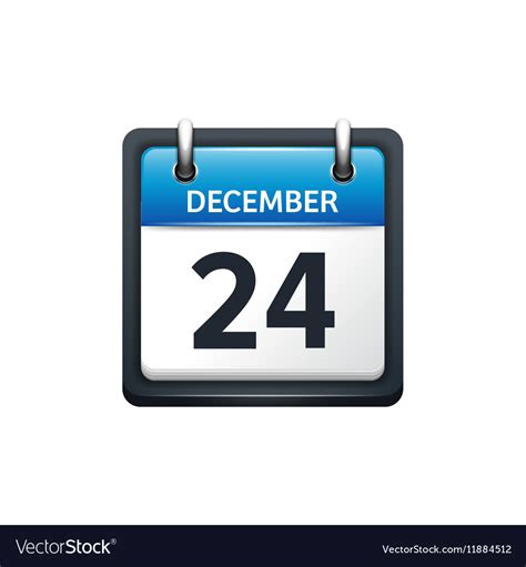 December 24 calendar icon Royalty Free Vector Image