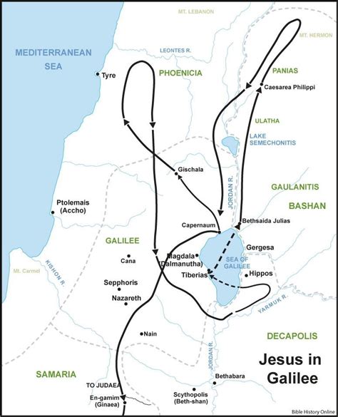 Jesus in Galilee | Bible mapping, Map, Bible history