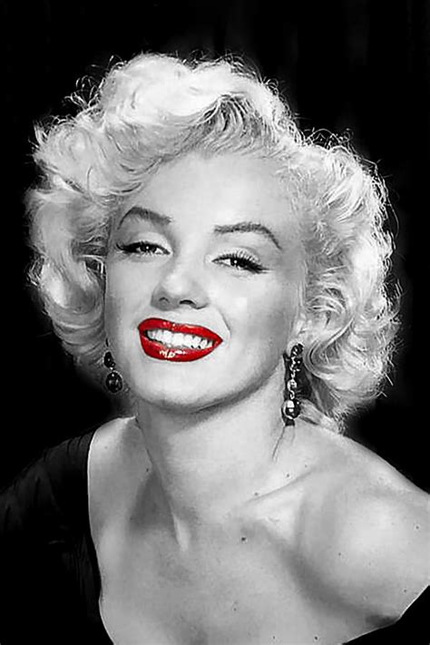 Marilyn Monroe, Black and White with Red Lips Photograph by Gert ...