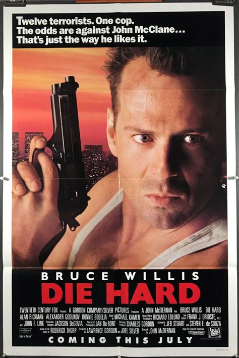 DIE HARD, Original, Vintage Action Movie Poster starring Bruce Willis ...