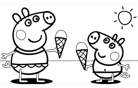 Peppa Pig at Beach coloring page - Download, Print or Color Online for Free