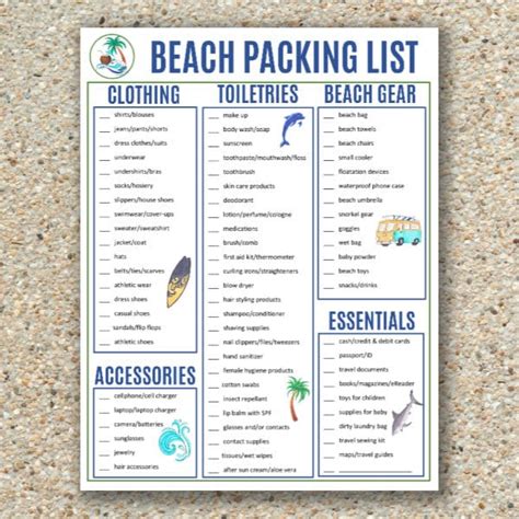 Free Printable Beach Vacation Packing List - PRINTABLE TEMPLATES