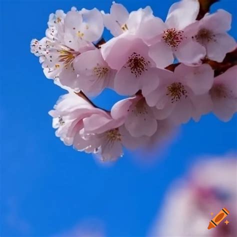 Cherry blossoms under a blue sky in aomori, japan on Craiyon