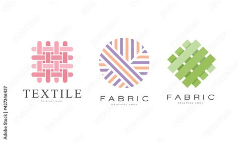 Vecteur Stock Fabric Logo Design Set, Textile Business Identity ...