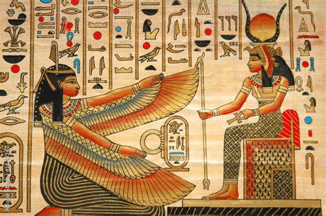 papyrus with elements of egyptian ancient history Stock Photo | Adobe Stock