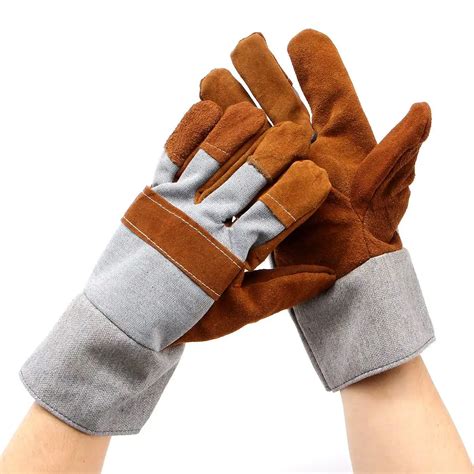 Welding WELDERS Work Soft Cowhide Leather Plus Gloves For protecting ...