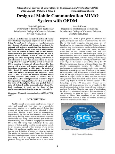 Design of Mobile Communication Mimo System With Ofdm | PDF | Mimo ...