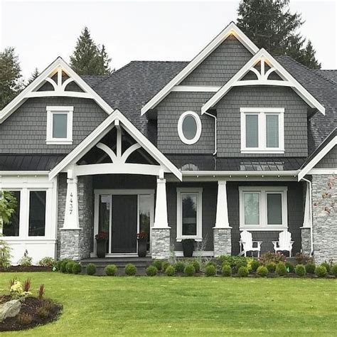 20+ Dark Gray House Exterior Ideas - DHOMISH