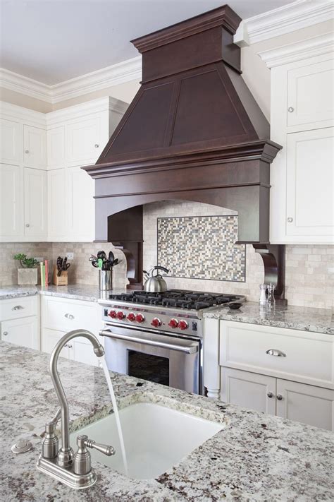 Wooden wood custom millwork stove hood | Kitchen hood design, Kitchen ...