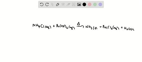 An aqueous solution of ammonium chloride and barium hydroxide is heated ...