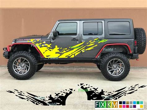 Motors Car Truck Side Decals Wave Splash Vinyl Jeep Graphics Car ...