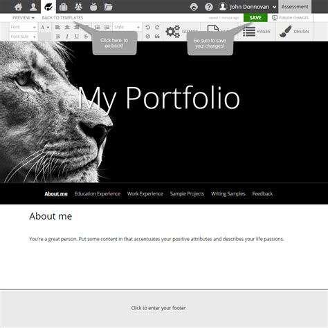 Google Sites Eportfolio Template