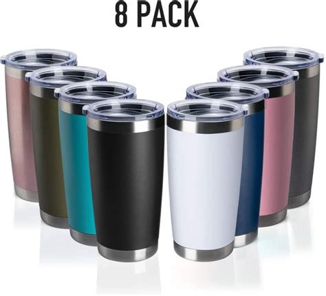 TDYDDYU 8 pack 20 OZ Double Wall Stainless Steel Vacuum Insulated ...