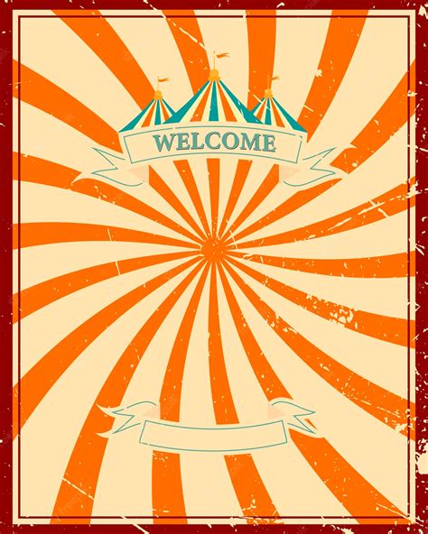 Premium Vector | Vintage circus banner with the image of a circus tent