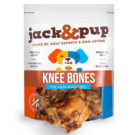 Buy Jack&Pup Knee Bones Dog Treats - Premium Grade Roasted Dog Chew ...