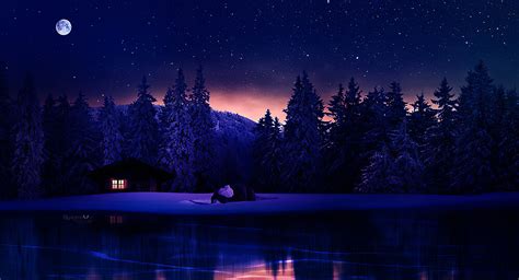 Lake Near House Winter 4k Wallpaper,HD Artist Wallpapers,4k Wallpapers ...