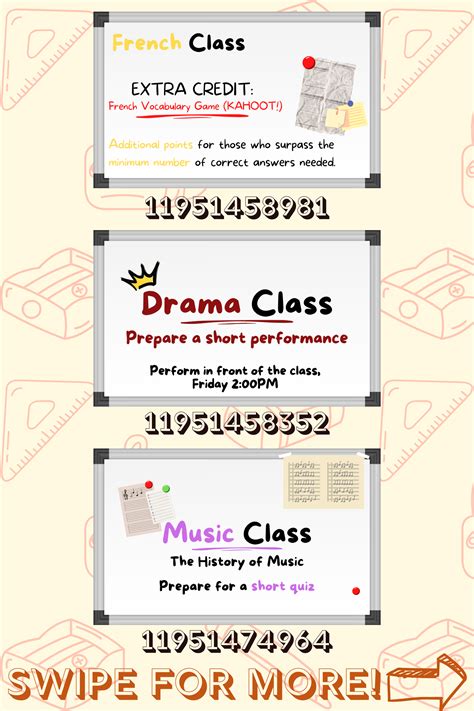 bloxburg school board whiteboard and chalk board decals for french ...