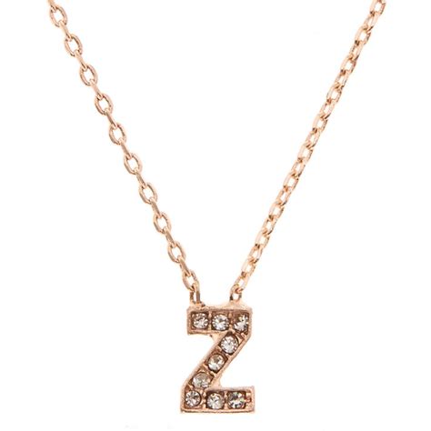 Rose Gold Studded Z Initial Necklace | Claire's