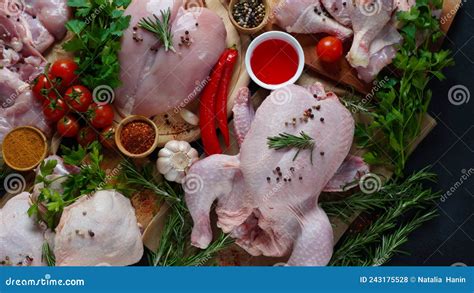 Different Types of Fresh Chicken Meat. Stock Photo - Image of body ...