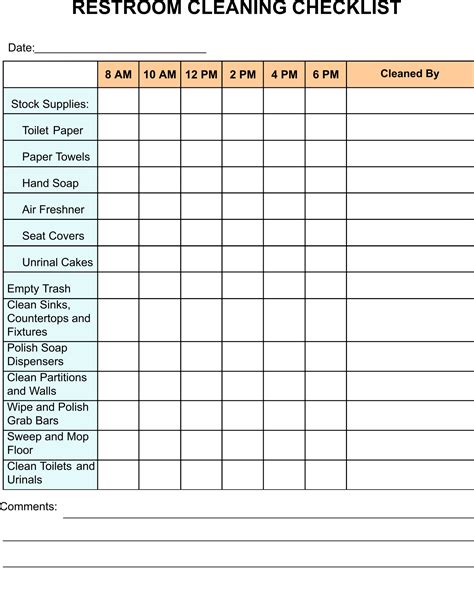 10 Best Restroom Cleaning Schedule Printable PDF for Free at Printablee ...