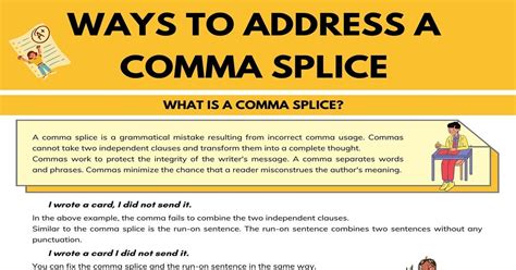 Comma Splice | 4 Easy Ways to Address a Comma Splice • 7ESL