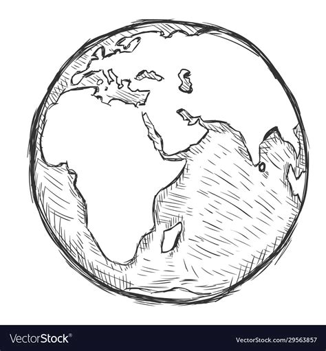 Sketch - globe Royalty Free Vector Image - VectorStock