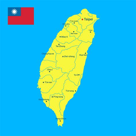 Taiwan Flag Map