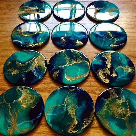 Made-to-order Hand-painted Wood Coaster Set Functional Art - Etsy | Diy ...