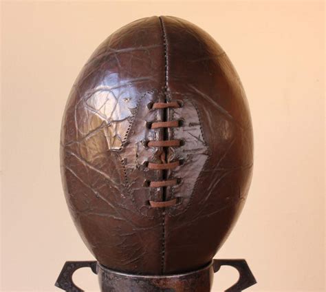 Leather 4 Panel Laced Rugby Ball. c1940. Sports Bar. Prop. Gift.