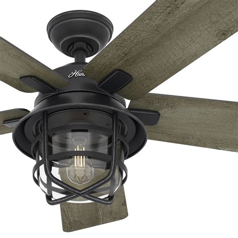 Hunter Fan 54in Weathered Zinc Outdoor Ceiling Fan with a Clear Glass ...