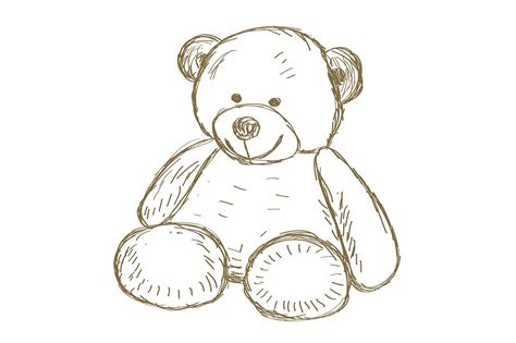 Hand drawn Teddy bear by Booblgum on @creativemarket Cartoon Drawings ...