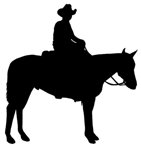 Cowboy On Horse Silhouette Clip Art