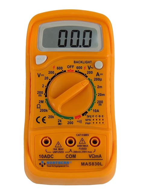 Northern Tool MAS830L AC DC 600V Digital Pocket Multimeter Voltage ...