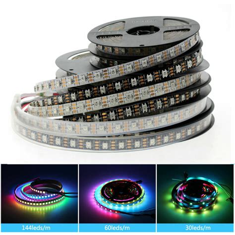 5V WS2812B Led Strip Waterproof IP65 IP67 30Leds/m 60Leds/m 5M Neon 5V ...