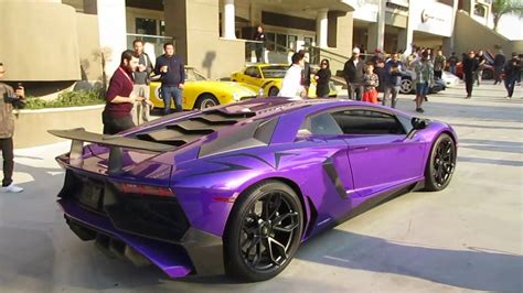 Purple Lamborghini Aventador SV (w/ engine start, rev sound) - YouTube