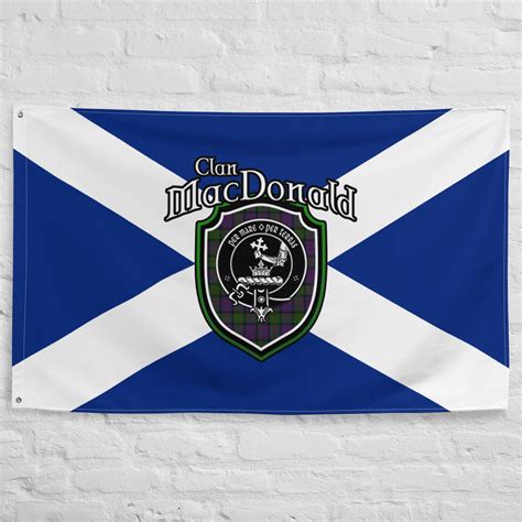 Buy Clan Macdonald Scottish Family Crest, Scotland Flag Scottish Gifts ...