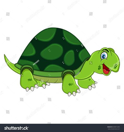 Smiling Turtle Cartoon Vector Illustration Stock Vector (Royalty Free ...