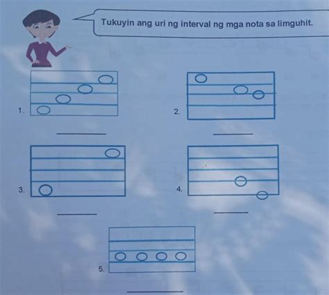 Tukuyin ang uri ng interval ng mga nota sa limguhit.Sana po masagotan ...