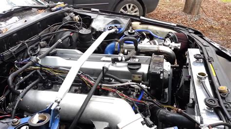 First engine start after swap RB25 - YouTube