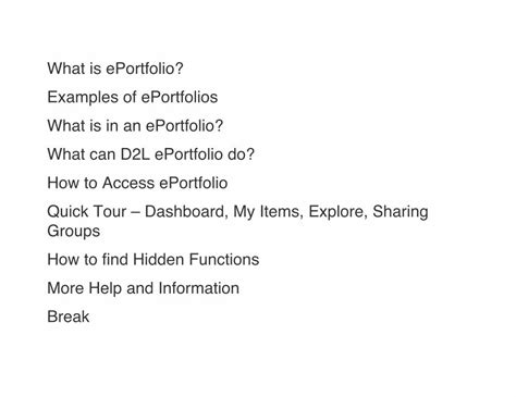 (PDF) What is ePortfolio? Examples of ePortfolios What is in an ...