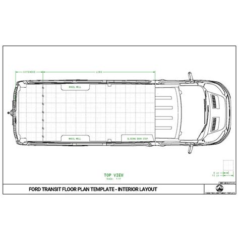 Ford Transit Template - Floor Plan & Interior Layout - FarOutRide