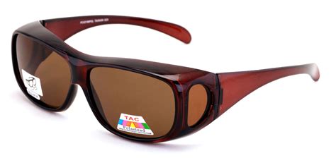 Polarized Fit Over Glasses Sunglasses Rectangular Frame Black Brown ...