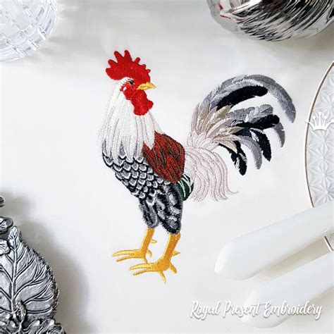 Rooster Machine Embroidery Design 5 sizes | Etsy