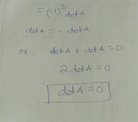 The determinant of an odd order skew symmetric matrix is always